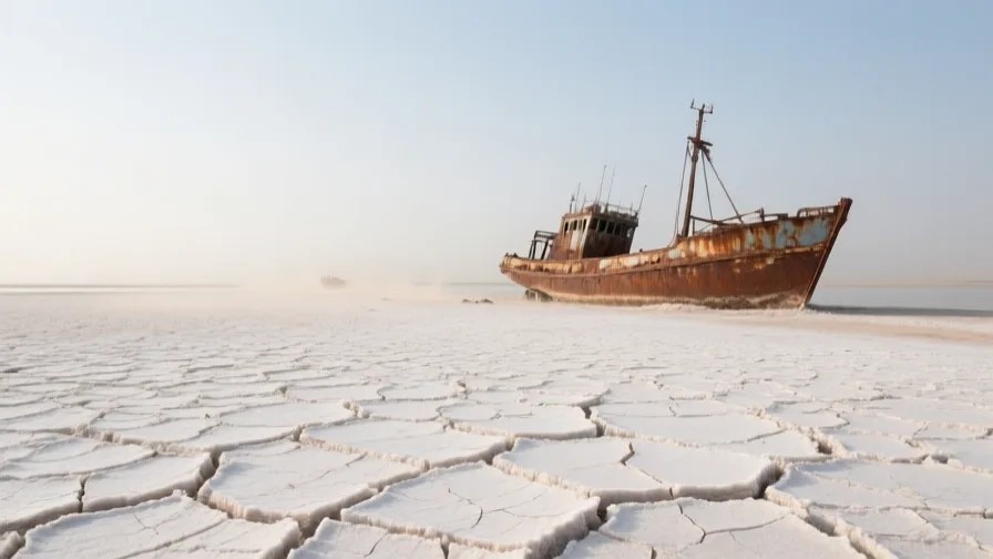 AI-generated landscape illustration of The Aral Sea