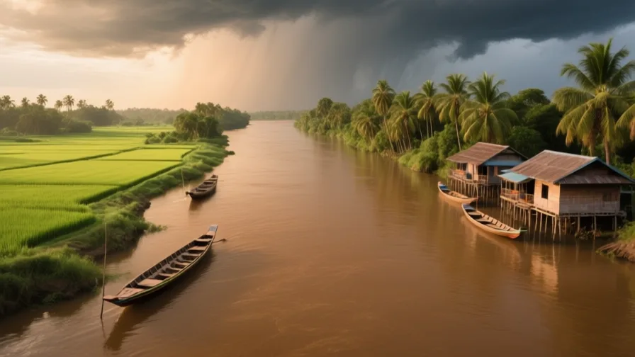 AI-generated landscape illustration of The Mekong