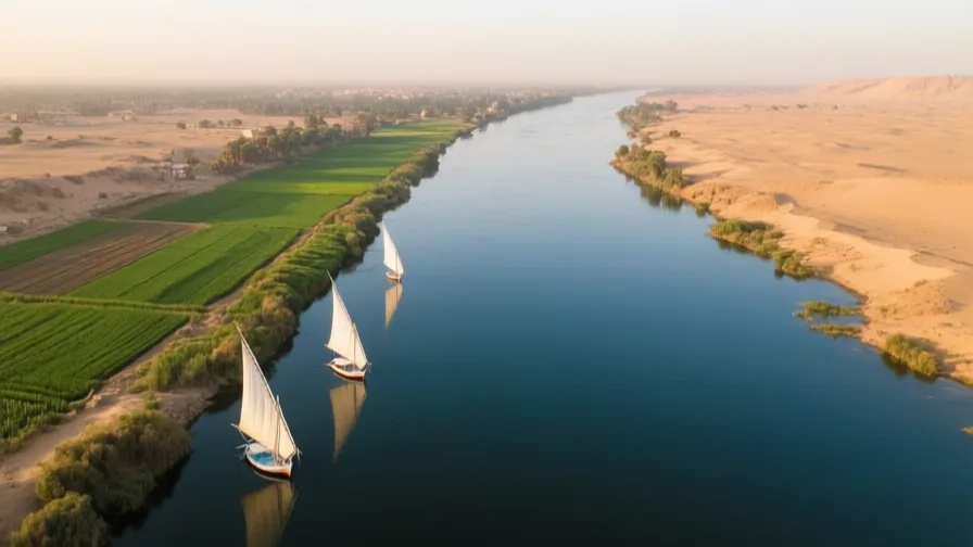 AI-generated landscape illustration of The Nile
