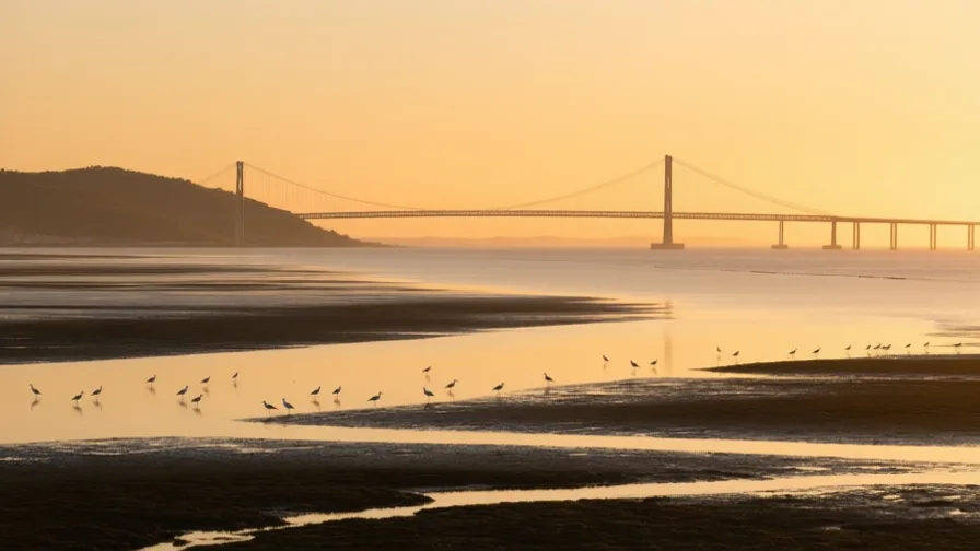 AI-generated landscape illustration of The Tagus Estuary