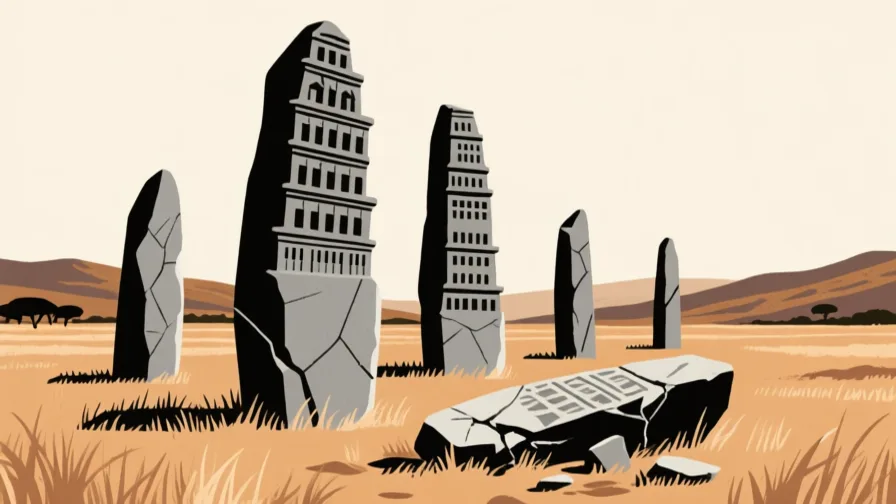 Stylised AI-generated illustration of Aksum; not a photograph of the site