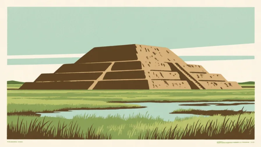 Stylised AI-generated illustration of Cahokia; not a photograph of the site