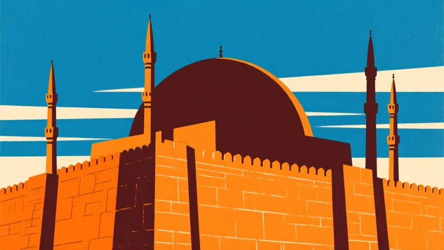 Stylised AI-generated illustration of Hagia Sophia; not a photograph of the site