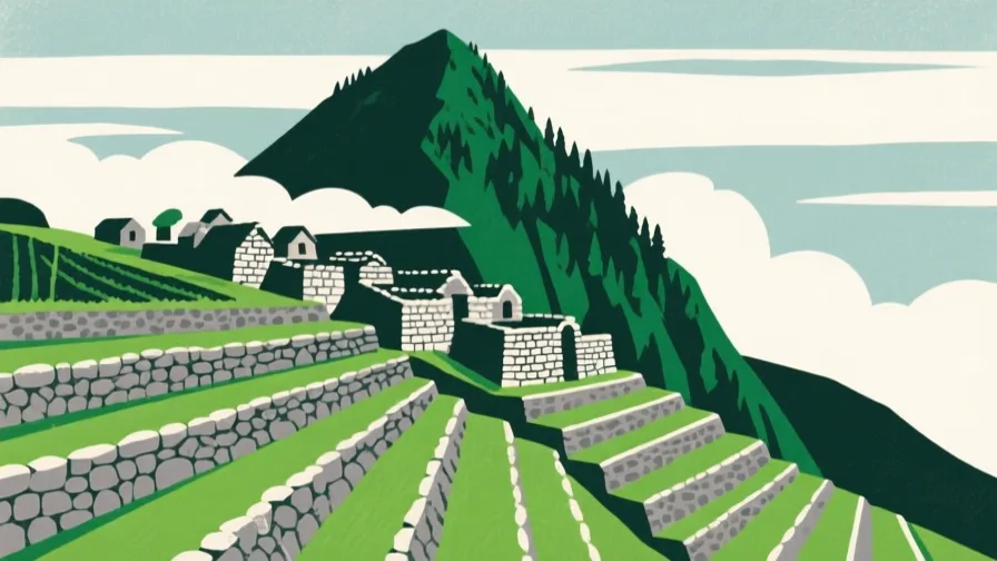 Stylised AI-generated illustration of Machu Picchu; not a photograph of the site