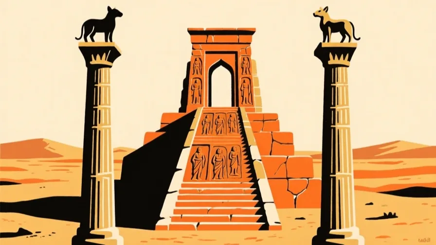 Stylised AI-generated illustration of Persepolis; not a photograph of the site
