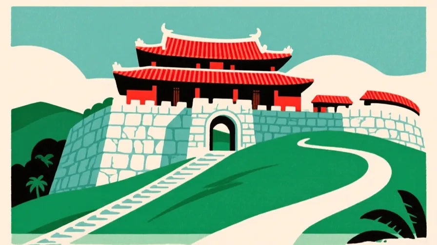 Stylised AI-generated illustration of Shuri Castle; not a photograph of the site