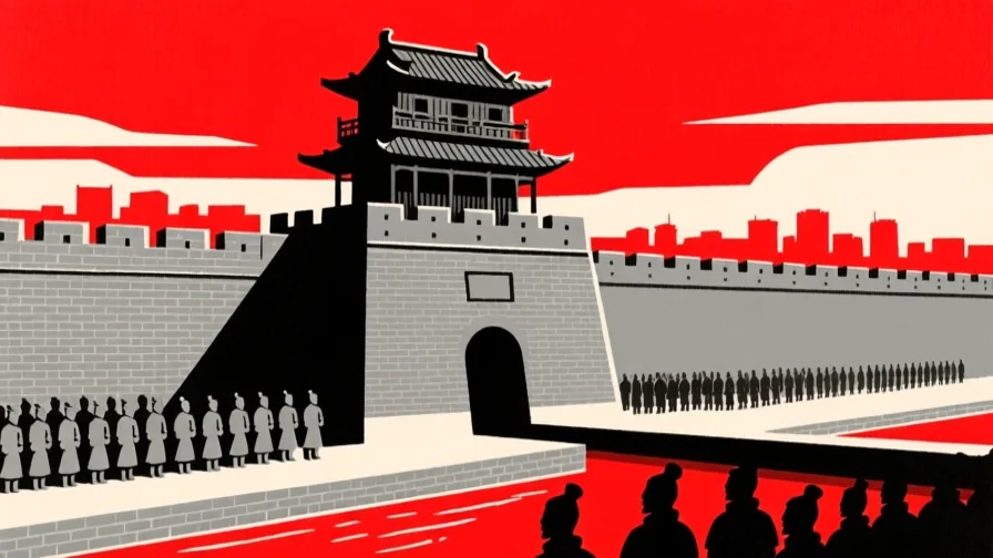 Stylised AI-generated illustration of Xi'an; not a photograph of the site
