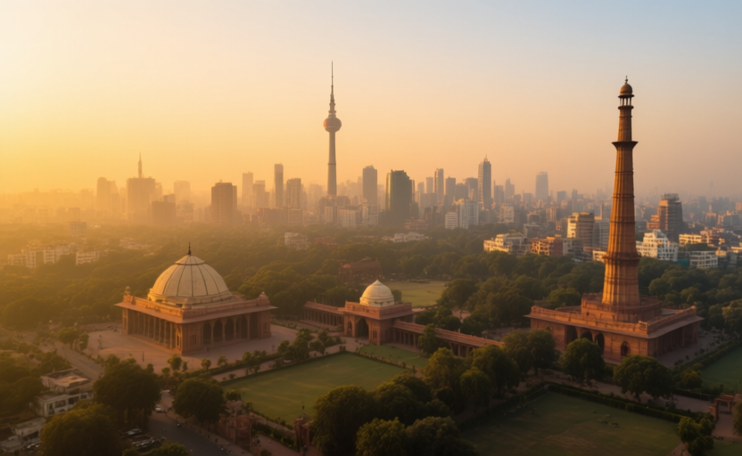 Delhi, India skyline